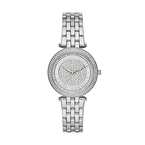 Michael Kors Mens 33 mm Darci Silver Dial Stainless Steel Analog Watch