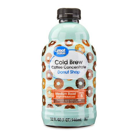 Great Value Donut Shop Cold Brew Coffee Concentrate, 32 fl oz - Walmart.com