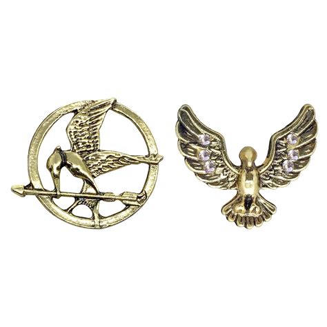 FURE Combo of Hunger Games Mockingjay Arrow & Soaring Bird Metal Lapel ...