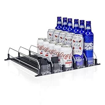 Mlesi Drink Organizer for Fridge | Refrigerator Bottle Can Organizer ...