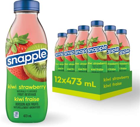 Snapple Naturally Flavoured Fruit Beverage Kiwi- Strawberry, 473mL, 12 ...