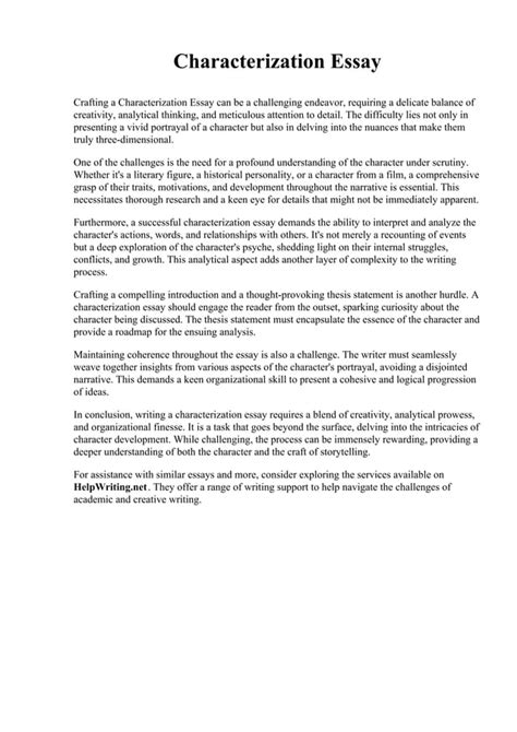 Image result for Characterization Paragraph Examples