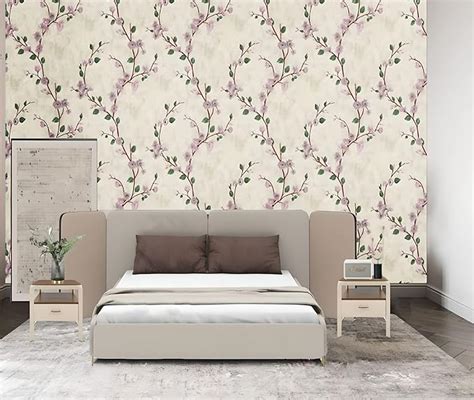 JAAMSO ROYALS White with Twing lovender Flower Wallpaper for Bedroom ...
