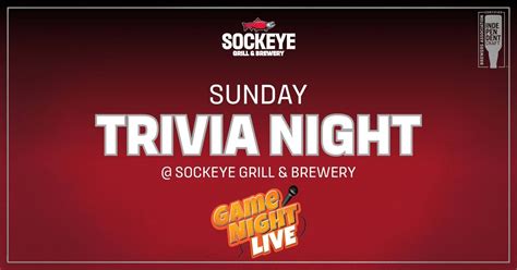 Sunday Trivia Night with Game Night Live (Every Sunday!), Sockeye Grill ...