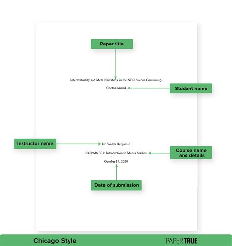 Chicago Title, Cover Page & Body | Paper Format Guidelines