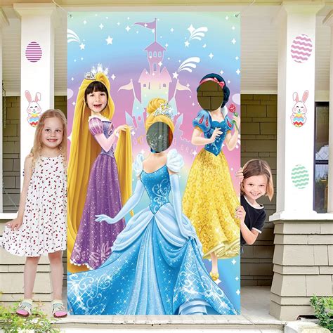 Amazon.com : Princess Photo Door Banner Princess Face Photography Fabric Banner Backdrop ...