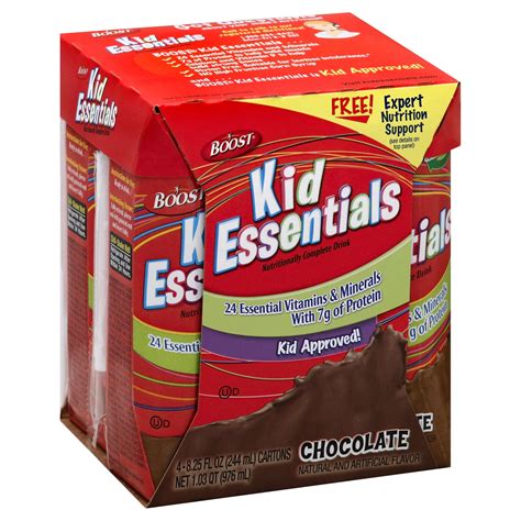 Boost Kid Essentials Chocolate Nutritionally Complete Drink 4 ct; 8.25 ...