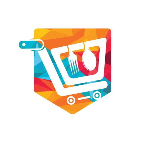 Food shopping vector logo design. 10950024 Vector Art at Vecteezy