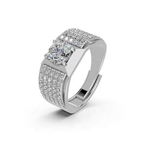 Buy Miss Highness 925 Sterling Silver Men’s Solitaire Ring with Round ...