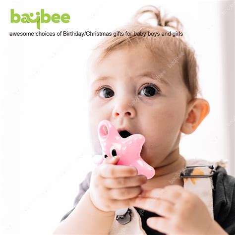 Baybee 5 Pcs Non-Toxic Baby Rattles Teether Set for Babies with Smooth ...