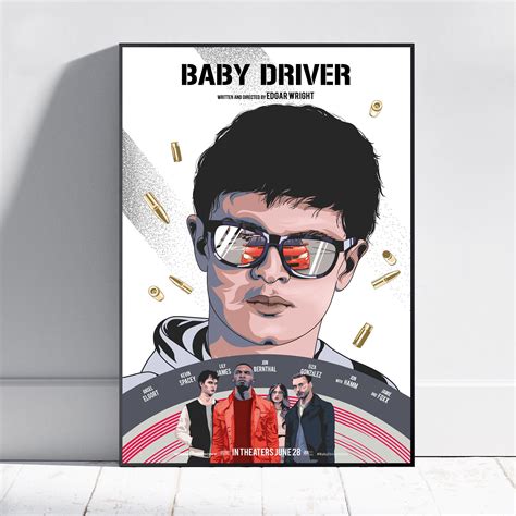 Baby Driver Poster, Ansel Elgort Wall Art, Fine Art Print, Movie Poster ...