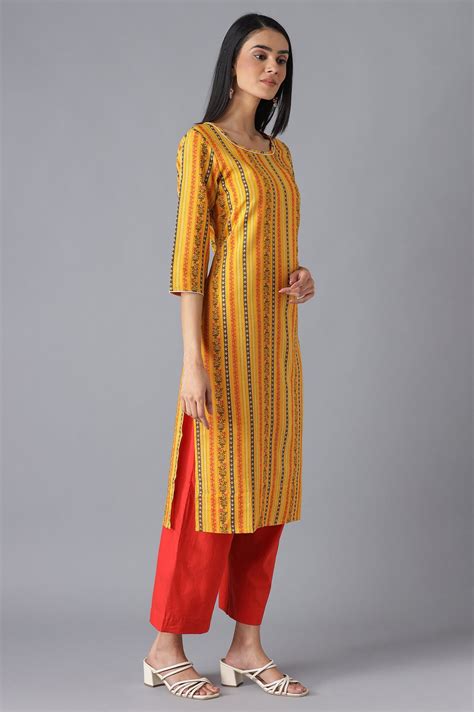 Buy Yellow Ethnic kurta with Orange Culottes Online for Woman | Shop ...