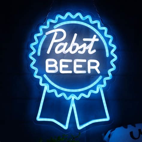 Amazon.com : Neon Signs Beer Bar Pabst Blue Ribbons Glass Neon Signs ...
