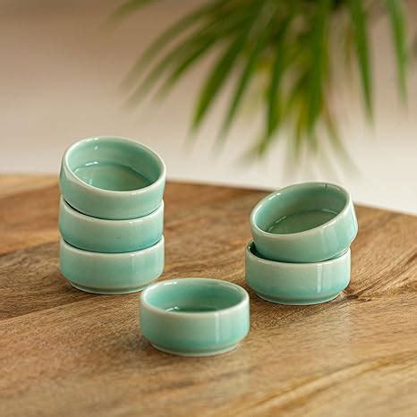 Buy ExclusiveLane 'Caribbean Green' Ceramic Bowl Chutney Bowls for ...