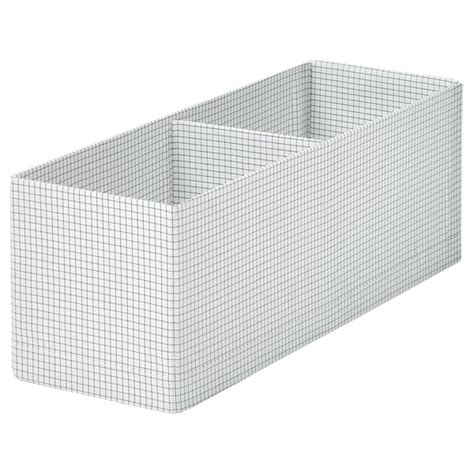 STUK box with compartments, white/black, 17x51x18 cm (6 ¾x20x7") - IKEA
