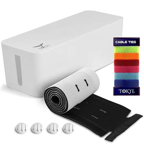 Cable Management box, Cord Organizer and Cover with Cable Kit - Desk ...