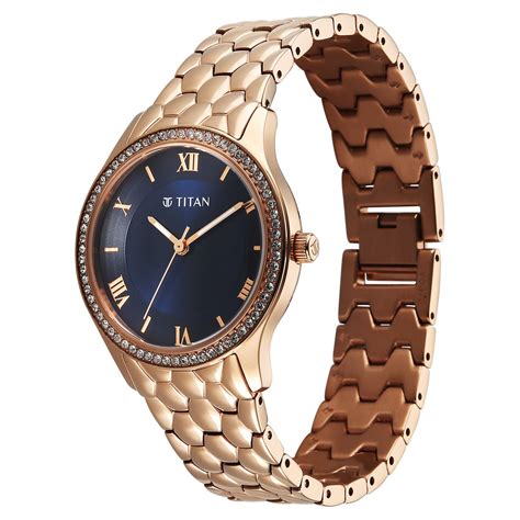 Buy Online Titan Glamour Quartz Analog Blue Dial Stainless Steel Strap ...