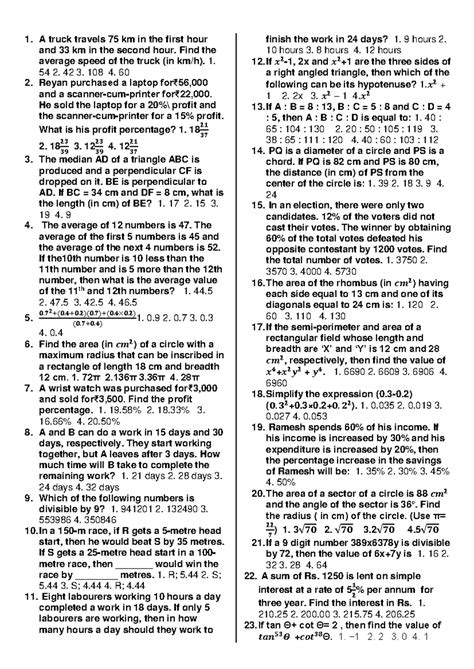CGL Math Set-1: Average Speed, Profit Percentage & Geometry Problems ...