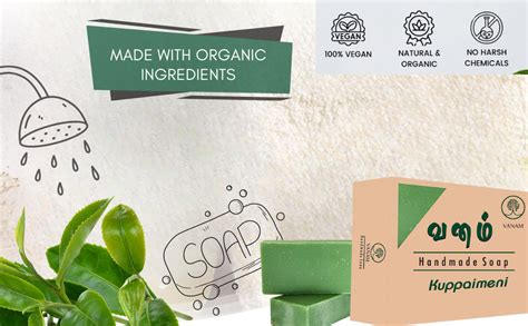 Buy VANAM Handmade Herbal Kuppaimeni Bath Soap_Set of 3|Herbal Bathing ...
