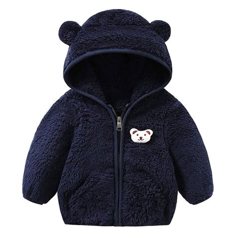 Lauty Toddler Jacket Bear Hoodie Baby Boy Fleece Jacket Girl Winer ...