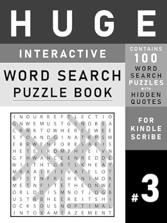 HUGE Interactive Word Search Puzzle Book - Volume 3 (Kindle Scribe Only ...