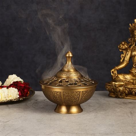 Buy Brass Loban Daan Dhoop Daani 6" - Budhshiv.com