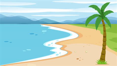 A flat beach landscape 363341 Vector Art at Vecteezy