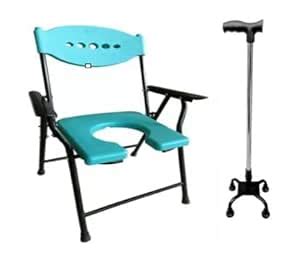 combo pack of 4 leg stick and Folding 3-in-1 commode chair,Adjustable ...