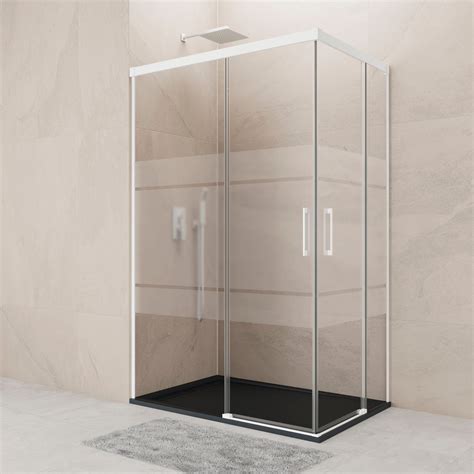 Mampara de ducha corredera serigrafiada Noa perfil blanco (75-80)x(80 ...