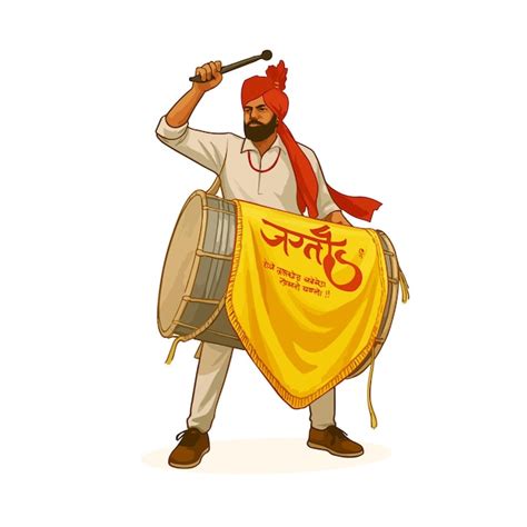 Indian dhol player vector | Premium Vector
