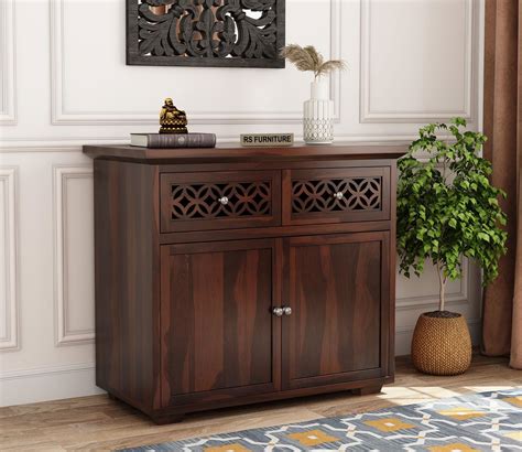 RSFURNITURE Solid Sheesham Wooden Side Board Cabinet for Living Room ...
