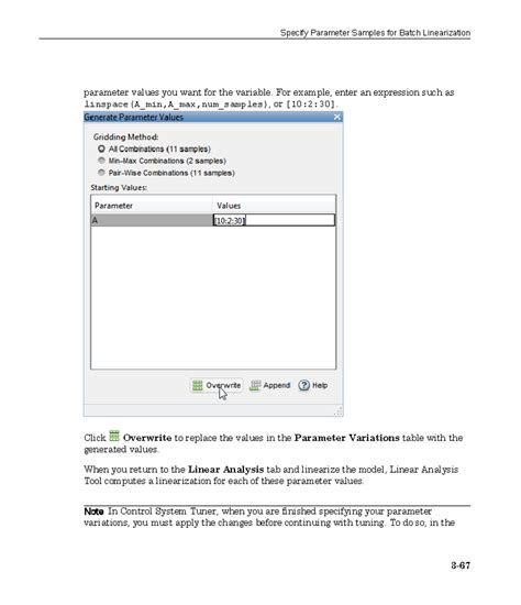 Simulink Control Design (42) - parameter values you want for the ...