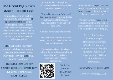 THE GREAT BIG YAWN MENTAL HEALTH FEST! – Bury's No 1 Research & Consciousness College