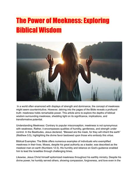 The Power of Meekness: The Biblical Wisdom | PDF