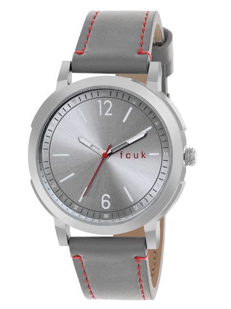 FCUK Leather Analog Grey Dial Men's Watch-Fk00010D : Amazon.in: Watches