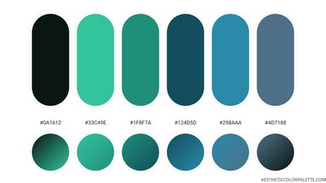 Greenish Blue Colors - Aesthetic Color Palette
