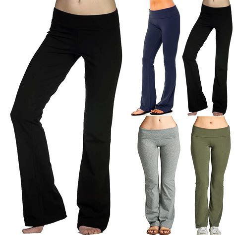 Aboser Flare Yoga Pants Women Petite Low Rise Leggings Stretch Bootcut ...