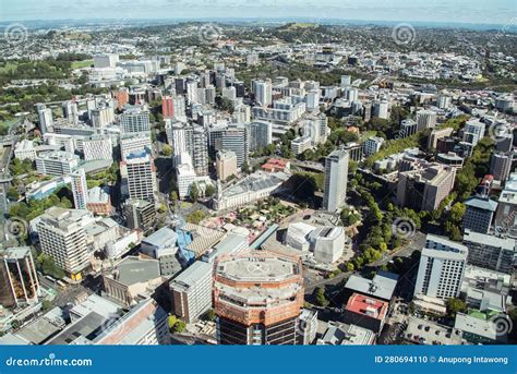 Auckland City View from the Top of Auckland Sky Tower, North Island ...