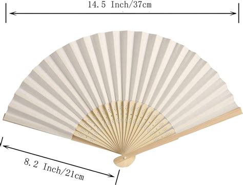 50pcs Wedding Hand Fans with Thank You Tags & Gift Bags, Paper Fans fo ...