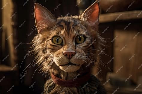 Premium Photo | Cat as pinocchio illustration generative ai