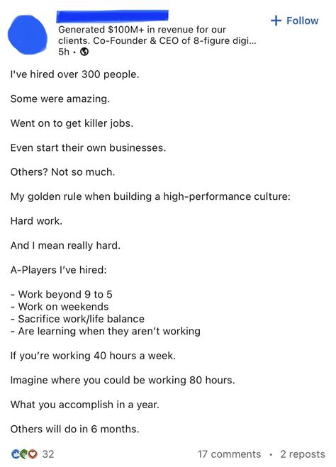 Why not 160 hours? : r/LinkedInLunatics