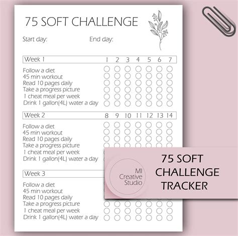 75 Soft Challenge Free Printable