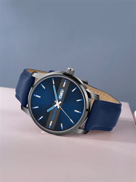 Navy Blue Leather Strap Day Dated Men Watch DK.1.14024-2 – Daniel Klein