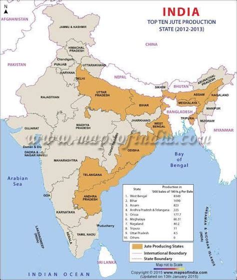 Locate Major producer states of Jute on map of India - Brainly.in