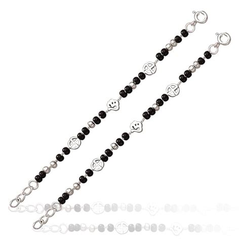 Nazariya Bracelet, Black Beads Bangle for Baby Boys & Girls