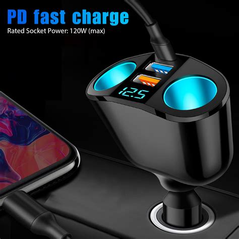 Dual USB Car Cigarette Lighter Socket Splitter Power Adapter Charger ...