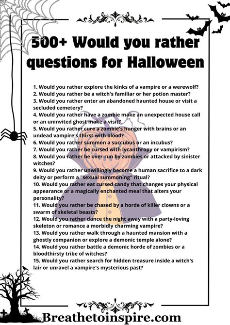 500+ Would You Rather Halloween Questions - Breathe To Inspire