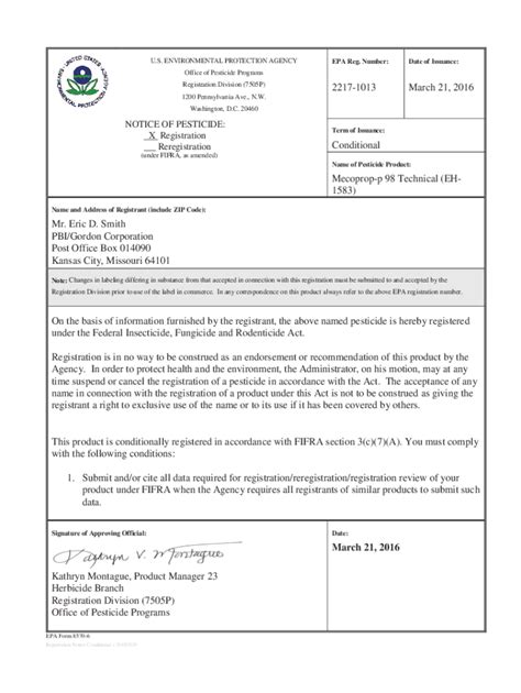 Fillable Online US EPA, Pesticide Product Label, MECOPROP-P 98 ...