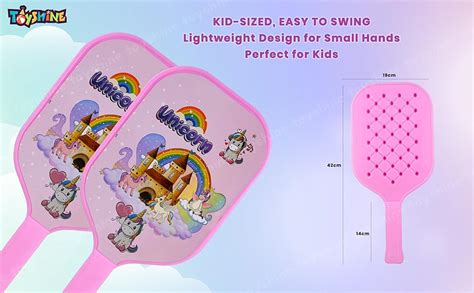Toyshine Pickleball Paddle Set Includes 2 Lite Weight Plastic Racquets ...