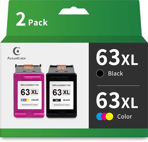 63XL 63 Ink Cartridge for HP Printer Ink 63 XL 63XL Black and Tri-Color ...
